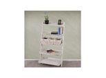 Regal Standregal Pflanzregal Blumenständer, 119x64x45cm, Shabby-Look, Vintage ~ weiß