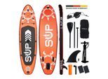 24MOVE® Standup Paddle Board SUP, inkl. umfangreichem Zubehör, Paddel und Hochdruckpumpe, ROT, 366x80x15cm