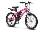 Licorne Bike Guide Premium Mountainbike in 20, 24 und 26 Zoll - Fahrrad für Mädchen, Jungen, Herren und Damen - Shimano 21 Gang-Schaltung, Kinderfahrrad, Kinder Zoll:20;Farbe:Rosa/Weiß