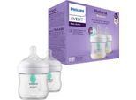 Philips AVENT Babyflasche Natural Response SCY670/02, 2 Stück, mit dem AirFree Ventil, 125 ml, ab 0 Monaten, weiß