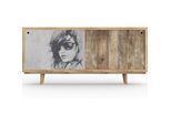 Buffet en Bois - Stile Vintage - Dessin Femme - Lucil Bois naturel - Bois massif, Bois de manguier - Bois naturel