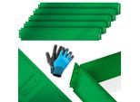 KESSER® Rasenkante Beeteinfassung Beetumrandung 5m 10m 15m 20m 25m 30m 35m 40m 45m 50m 100x14cm oder 100x18cm Beetbegrenzung Rasenbleche Mähkante Metall Palisade Beet Rasen. Inkl. Handschuhe