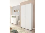 nonjoo. Babyzimmer Lunis Kleiderschrank 2-trg., mit Fachböden und Kleiderstange