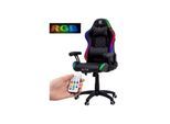 ELITE Gaming-Stuhl für Kinder PULSE, ergonomisch, bis 120kg, verstellbare Höhe, Wippmechanik, Kissen (Schwarz/Weiß RGB)