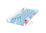 Summer Waves Luftmatratze & Bier-Pong Tisch inkl. LED blau 160x84x19 cm