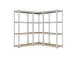 Juskys 3er Metall Regalsystem Easy 1 Eckregal & 2 Schwerlastregale 12 MDF Holz Böden 960kg