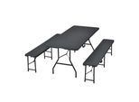 Juskys Bierzeltgarnitur Amberg 3-teilig & klappbar 180x74x74 cm Festzeltgarnitur Tisch & 2 Bänke