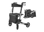 Juskys Rollator Vital faltbar, leicht & höhenverstellbar aus Aluminium bis 130 kg mit Sitz Schwarz