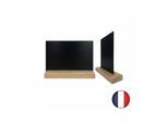 Interface Plv - Porte menu de table en bois brut dimensions 21 x 6,5 x 2,4 cm avec ardoise A5 - Lot de 2 - Brut