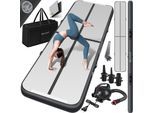 KESSER® Turnmatte Aufblasbar Airtrack Fitness-Matte Gymnastikmatte 3/4/5/6m inkl. Tragetasche & elektr. Luftpumpe Yogamatte, Tumbling Matten , Trainingsmatte Sportmatte Yoga, Turn- & Fitness