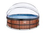 EXIT Frame Pool ø488x122cm mit Sandfilterpumpe und Abdeckung, versch. Ausführungen