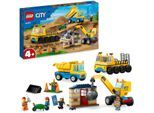 LEGO® Konstruktionsspielsteine Baufahrzeuge und Kran mit Abrissbirne (60391), LEGO® City, (235 St), Made in Europe, bunt