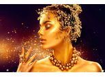 Papermoon Fototapete »GOLDEN WOMAN-SCHMUCK ART DESIGN ABSTRAKT MUSTER KUNST«