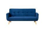 Canapé scandinave convertible 3 places - Bleu nuit