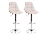 2er-Set Barhocker MCW-A67, Barstuhl Tresenhocker, MVG-zertifiziert ~ creme-beige, Kunstleder