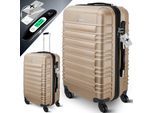 KESSER® Reisekoffer Hartschalen-Koffer Inkl. Kofferwaage + Gepäckanhänger Trolley Gepäck Rollkoffer Zahlenschloss 4 Rollen ABS-Hartschale Teleskopgriff