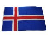 Flagge Island 90 x 150 cm Fahne mit 2 Ösen 100g/m² Stoffgewicht Iceland Fahne Weltmeisterschaft