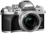 Olympus E-M10 Mark IV Systemkamera (M.Zuiko Digital ED 14‑42mm F3,5-5,6 EZ Pancake, 20,3 MP, Bluetooth, WLAN (WiFi), +BLS-50, F-5AC USB-AC Adapter, USB cable, Shoulder Strap), silberfarben