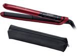 Remington Glätteisen Silk, S9600, Haarglätter Doppelschicht-Keramik-Beschichtung, mit Seidenproteinen für Locken, Wellen & zum Glätten, rot|schwarz