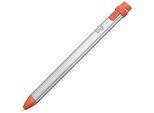 Logitech Crayon Touchpen wiederaufladbar, austauschbare Kohlefaserspitze, mit präziser Schreibspitze, Bluetooth, Palm-Blocking-Technologie Orange, Silber