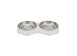 Trixie Bowl Set melamine/stainless steel 2x0.2 l/ø13cm/27x3x14cm
