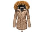 MARIKOO Damen Wintermantel stylischer Winterparka mit abnehmbarem Kunstfell Laviva Princess
