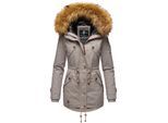 MARIKOO Damen Wintermantel stylischer Winterparka mit abnehmbarem Kunstfell Laviva Princess