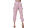 RAYSHYNE Damen Pumphose Elegante Cargo Pumphose mit goldener Schnalle RS16
