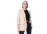 PM SELECTED Damen Kurzblazer Stylischer Sakko Business Blazer Gerafften Ärmeln in Einheitsgröße PM22