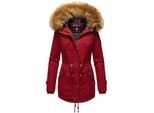 MARIKOO Damen Wintermantel stylischer Winterparka mit abnehmbarem Kunstfell Laviva Princess