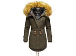MARIKOO Damen Wintermantel stylischer Winterparka mit abnehmbarem Kunstfell Laviva Princess