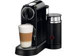 Nespresso Kapselmaschine CITIZ EN 267.BAE von DeLonghi, Schwarz, inkl. Aeroccino Milchaufschäumer, Willkommenspaket mit 7 Kapseln, schwarz