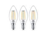 Philips LED-Kerzenlampe E14 B35 4,3W klar 3er-Pack