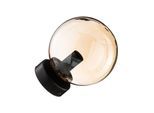 Wandleuchte Glassy 1-flg. schwarz, Glas amber