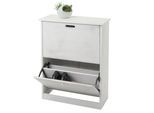 Schuhkipper MCW-K45, Schuhschrank Schuhregal, 81x60x25cm 2 Klappen, MDF aus Paulownia ~ shabby weiß