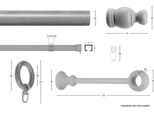 GARESA Gardinenstange »NOVA«, 2 läufig-läufig, Wunschmaßlänge, Vorhanggarnitur Holz, verlängerbar, Wandmont., mit Ringe/2 Lauf Gleiter