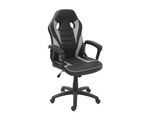 Bürostuhl MCW-F59, Schreibtischstuhl Drehstuhl Racing-Chair Gaming-Chair, Kunstleder ~ schwarz/grau