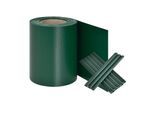 Juskys PVC Sichtschutzstreifen Doppelstabmatten Zaun - 35m x 19 cm grün Zaunfolie Sichtschutz