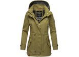 MARIKOO Damen Moderner Outdoorjacke Übergangsparka aus Baumwolle mit Kapuze Nyokoo