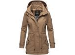 MARIKOO Damen Moderner Outdoorjacke Übergangsparka aus Baumwolle mit Kapuze Nyokoo