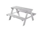 Kindersitzgruppe 'Outdoor+', wetterfeste Sitzgarnitur 'Picknick for 4', aus Massivholz, grau