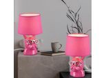 Etc-shop - Lampe de table lampe de table lampe de chevet céramique pour chambre salle à manger lampe moderne, chien à lunettes rose, textile, 1x