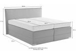 Boxspringbett, beige (dunkelbeige), Liegefläche B/L: 180cm x 200cm, H3, 7-Zonen-Kaltschaummatratze, Bettrahmen und seitliche Einfassung Unterbox und Obermatratze: Fein-Strukturstoff (77% Polyester, 23% Viskose).;Spiegelfläche der Matratzen: 100% Polyester, WESTFALIA SCHLAFKOMFORT, Komplettbetten, Boxspringbett