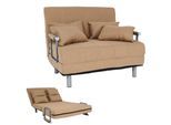 Schlafsessel MCW-K29, Klappsessel Schlafsofa Gästebett Relaxsessel, Liegefläche 186x97cm Stoff (270g/m²) ~ creme-beige