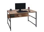 Schreibtisch McW-K80, Bürotisch Computertisch Arbeitstisch Ablage, Metall MDF 120x60cm ~ natur