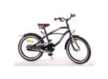 TPFSports Black Cruiser Kinderfahrrad - Jungen - 18 Zoll - Rücktritt + Handbremse - Schwarz