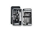 TPFBeauty Maniküre- & Pediküre-Set 19-teilig aus Kunstleder - Schwarz