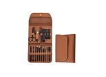TPFBeauty Maniküre- & Pediküre-Set 16-teilig aus Kunstleder - Braun