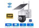 Camera de Surveillance Solaire Exterieure ptz 3MP 2.4Ghz WiFi filaire et sans fil Audio Bidirectionnel Protection cctv Blanc