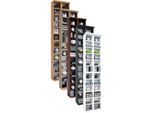 VCM Holz CD DVD Stand Regal CD Regal mit Platz für 408 CDs oder 144 DVDs oder 80-Videos Maße: H. 183 x B. 42 x T. 20 cm Elegantes CD/DVD Regal Blu ray Regal – Almera